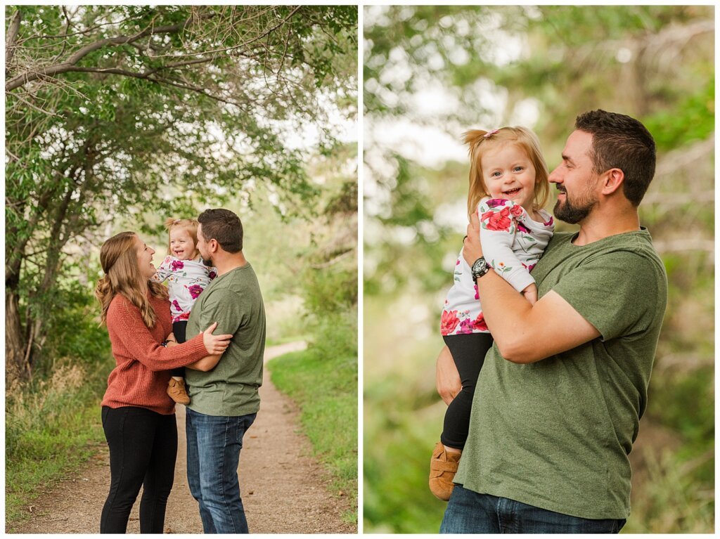 Eyre Family 2021 - AE Wilson Park - Family Photo Shoot - 04 - Family stands under tree canopy