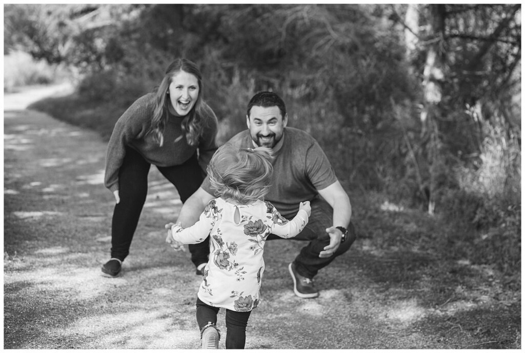 Eyre Family 2021 - AE Wilson Park - Family Photo Shoot - 06 - Daughter runs into her dads arms