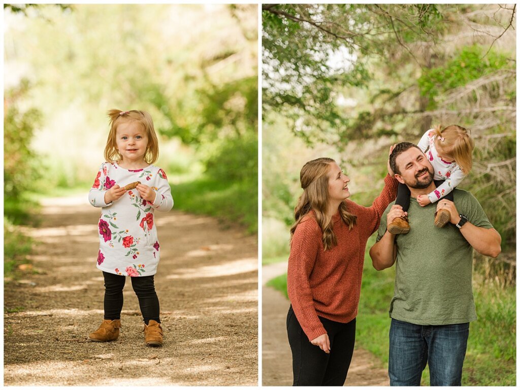 Eyre Family 2021 - AE Wilson Park - Family Photo Shoot - 07 - Daughter collecting pinecones