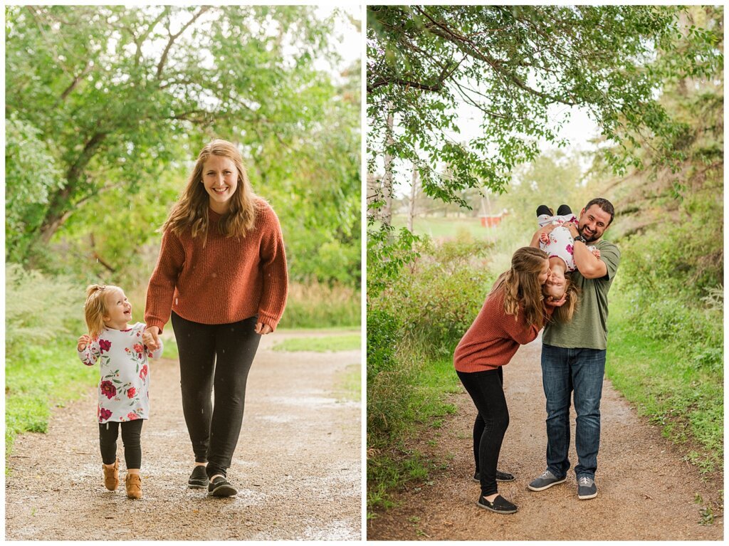 Eyre Family 2021 - AE Wilson Park - Family Photo Shoot - 11 - Running in the Rain