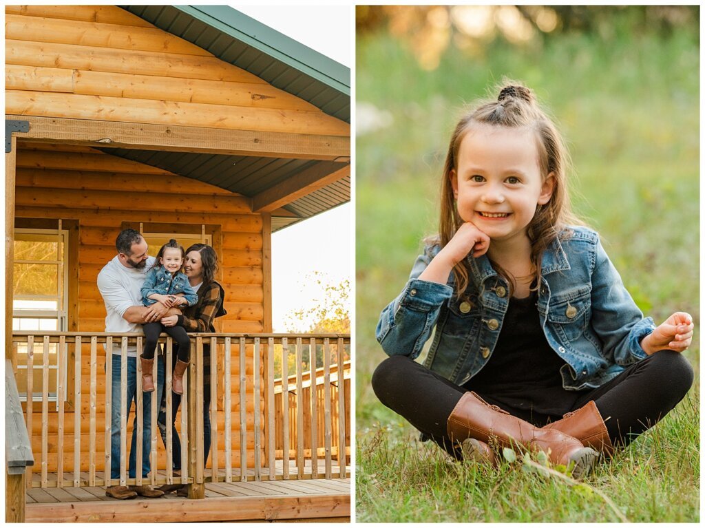 Kim & Lisa Korchinski - White Butte Trails - Family Photo Session 2021 - 09 - Family at cabin in the woods