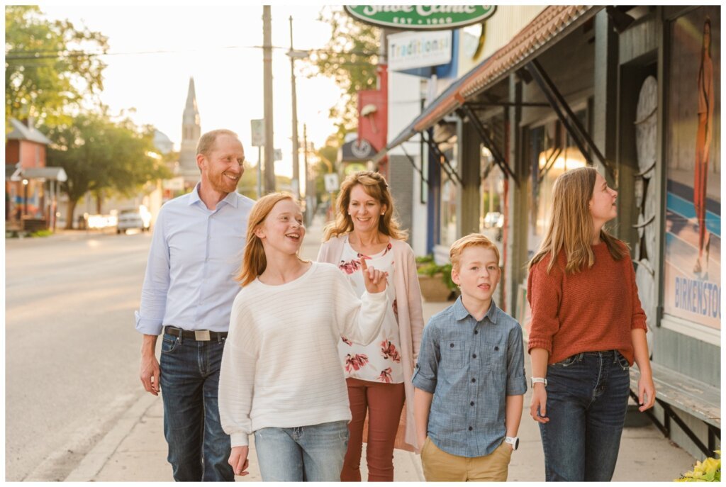 Schoenroth Family - Cathedral Village Regina - 09 - Family walks down 13th Avenue in Regina