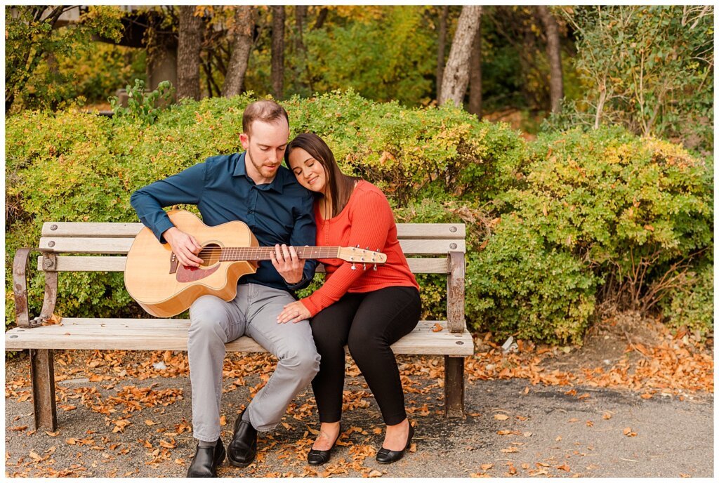 Andrew & Alisha - Engagement Session - 08 - Andrew playing guitar for Alisha