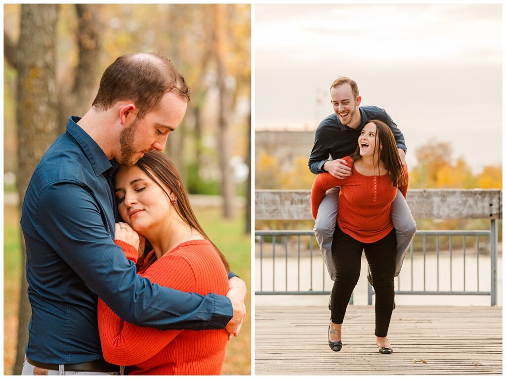 Andrew & Alisha - Engagement Session - 10 - Girl giving guy a piggy back ride at Trafalgar Overlook