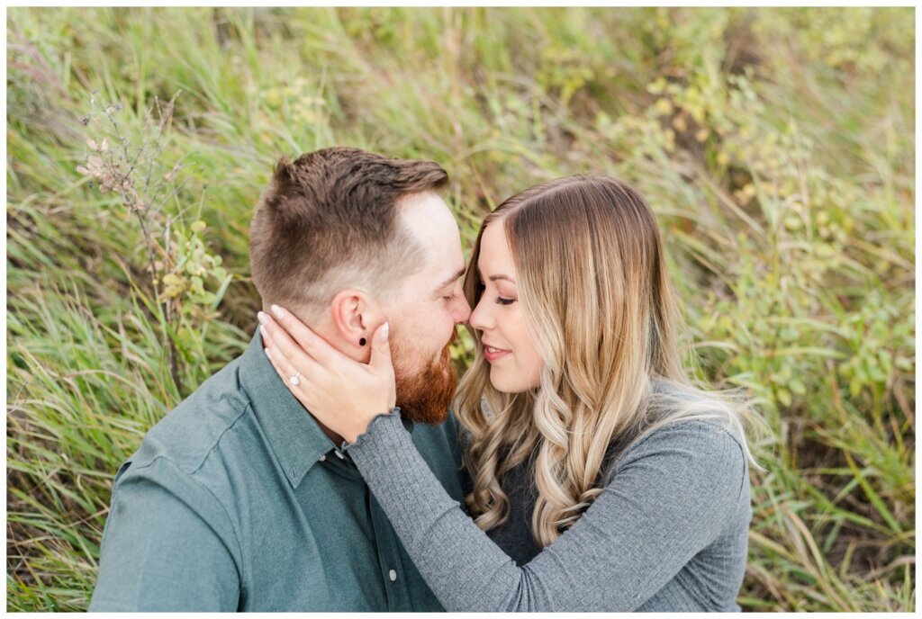 Jared & Jenna - Wascana Trails - 04 - Close up of couple nose to nose