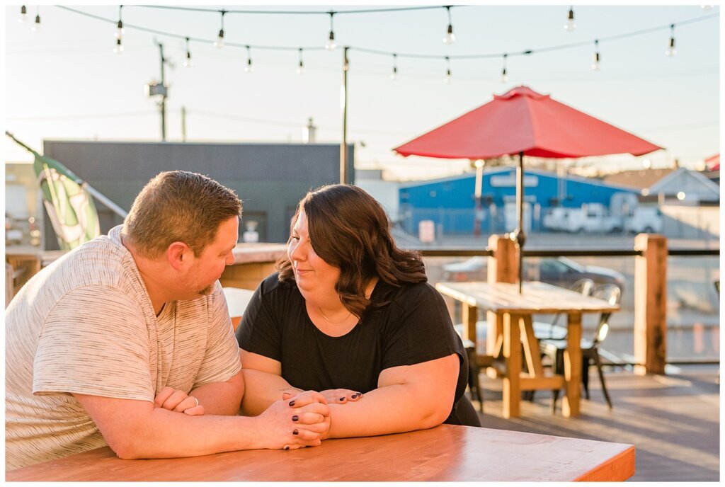 Regina Couples Photo Session - Scott & Ashley 2021 - Regina Warehouse District - 07 - Couple at Regina Warehouse Brewing