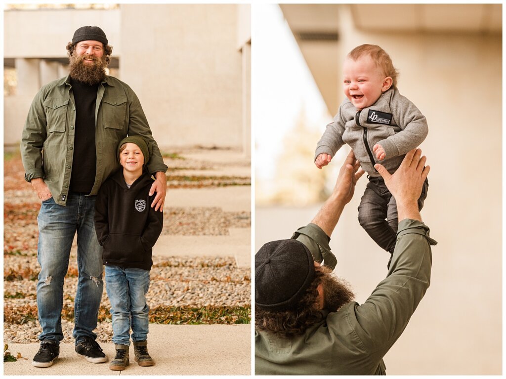 Regina Family Photographers - Keen Family - 2021 - TC Douglas Building - 02 - Father with each child