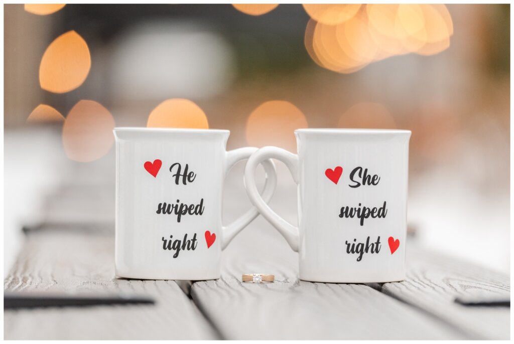He swiped right. She swiped right. Engagement mugs.