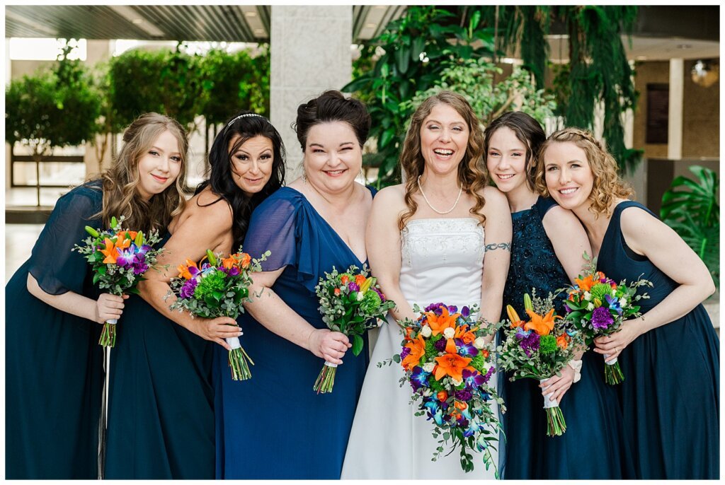 Matt & Ruth - 2022 Wedding - TC Douglas Building - Regina Wedding - Bride & Bridesmaids