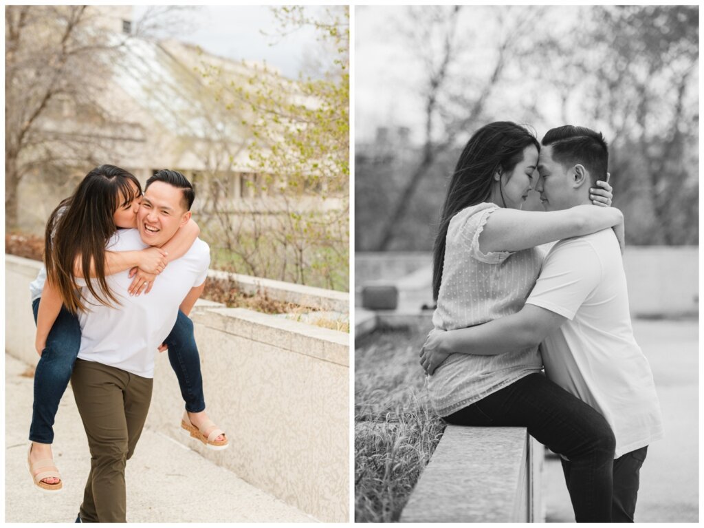 Cutest couple ever - piggy back ride and nose to nose nuzzling