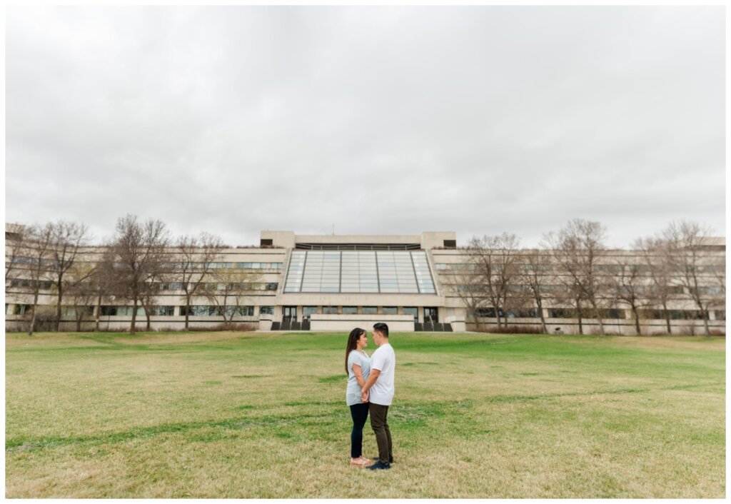 Couple in field behind TC Douglas Buidling