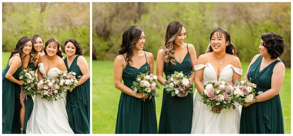 Sam & Benton - Wascana Park - 19 - Bride with her bridesmaids