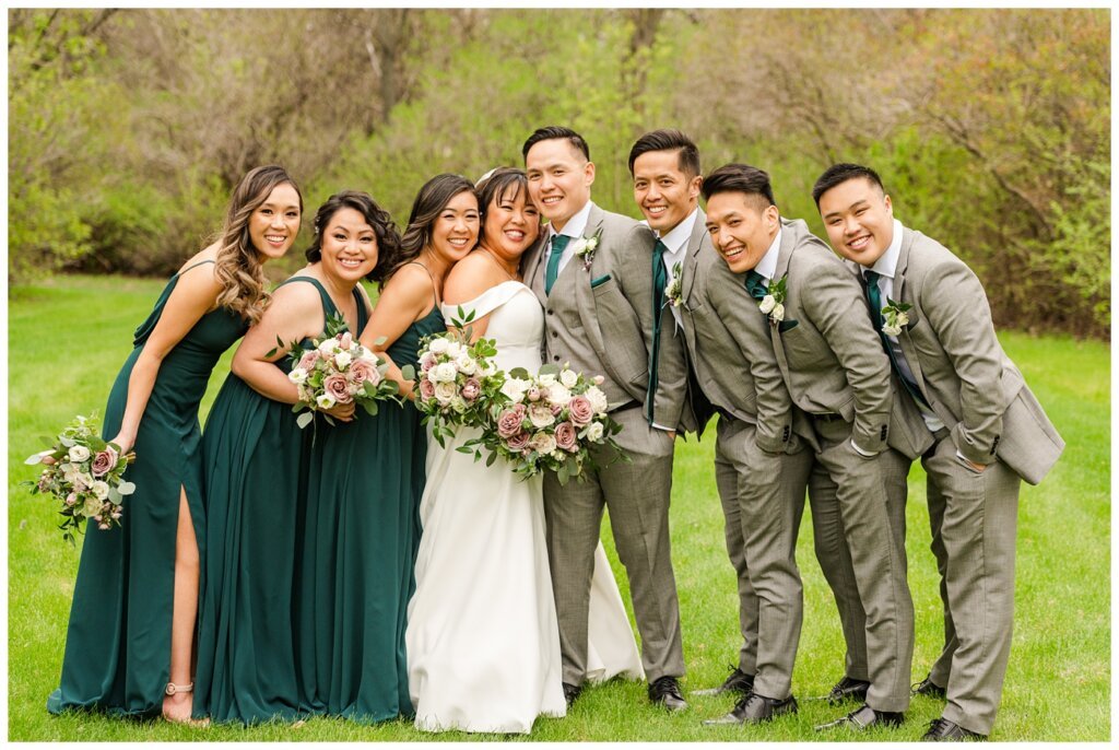 Sam & Benton - Wascana Park - 26 - Bride & groom with the bridal party