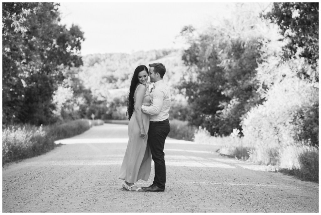 Adam Caitlin 11 Lumsden Valley Couple stands on a gravel road