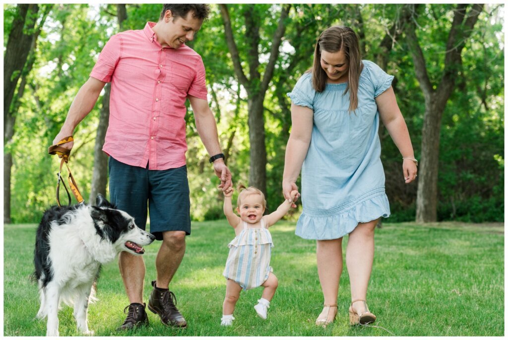 Filby Family 2022 - 05 - Saskatchewan Science Centre - Family poses together in green space