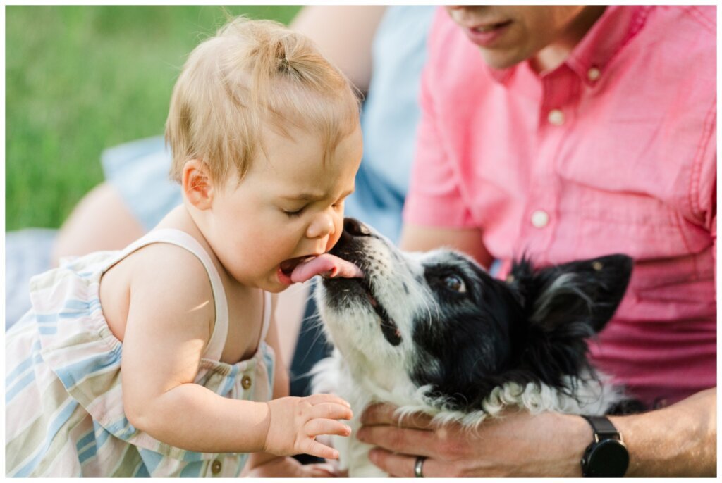 Filby Family 2022 - 11 - Saskatchewan Science Centre - Toddler gives her puppy a kiss