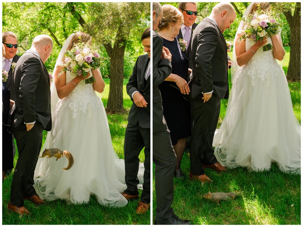 Trevor & Kim - The Atlas Hotel - 17 - Squirrel attacks bride during family photos