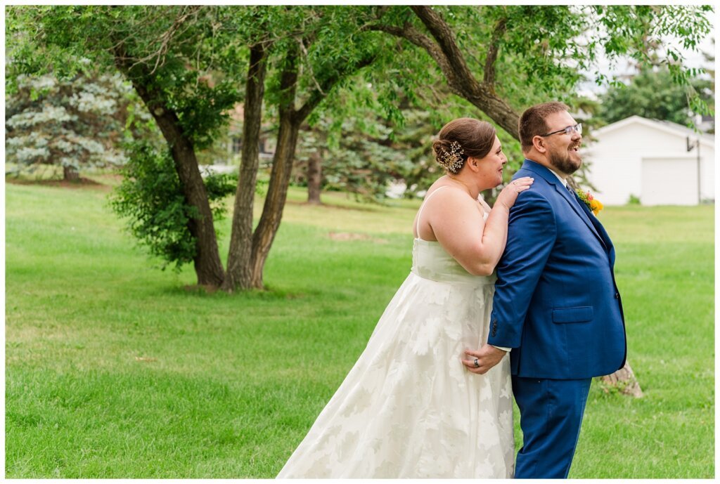 Paul & Lubomyra - Ukrainian Wedding - 10 - First look with bride before turning around