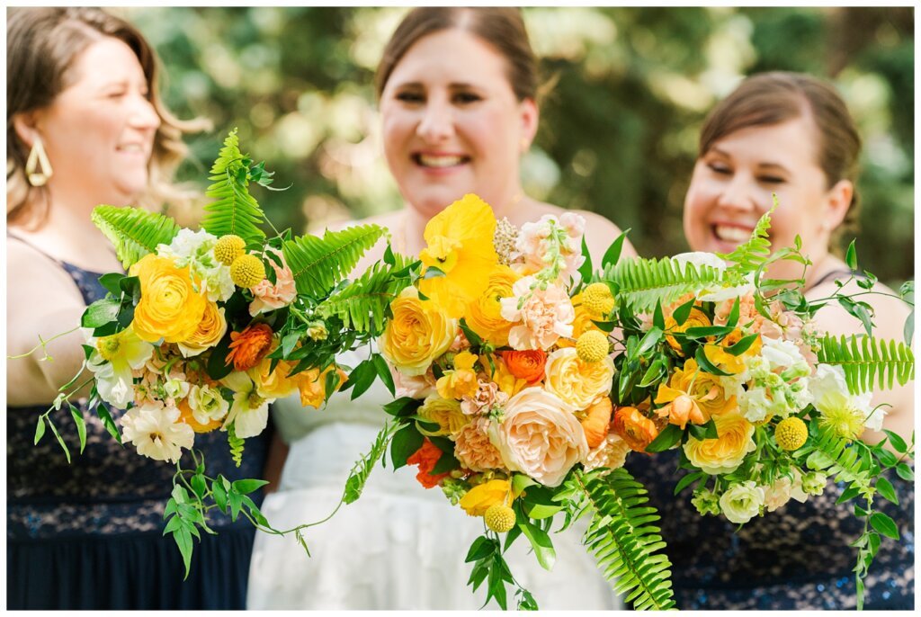 Paul & Lubomyra - Ukrainian Wedding - 21 - Bride and bridesmaids with bouquets from Rose & Vine