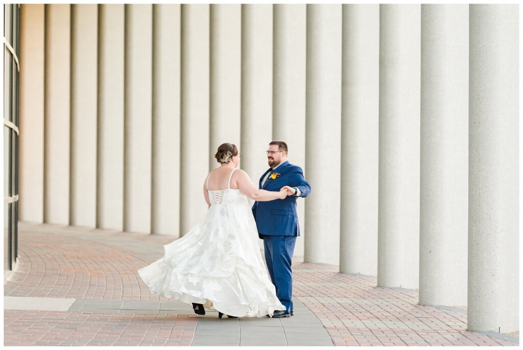 Paul & Lubomyra - Ukrainian Wedding - 35 - Bride and Groom dancing at RCMP Heritage Centre