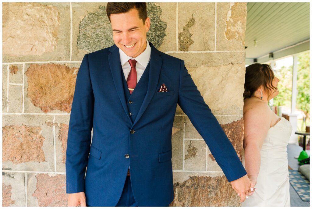 Ben & Megan - 10 - Regina Wedding - Real first look with bride & groom