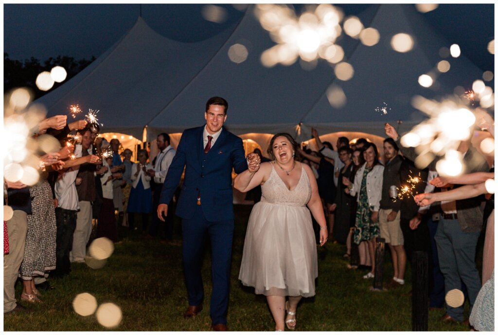 Ben & Megan - 31 - Regina Wedding - Bride & Groom leave during sparkler exit