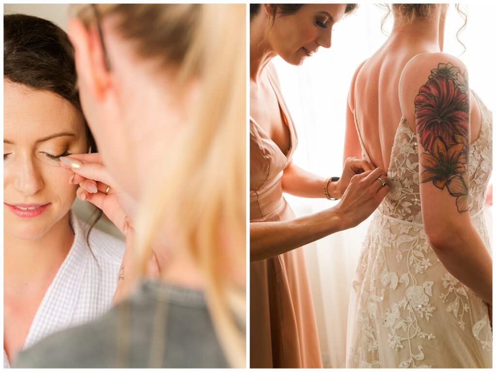 Mitch & Val - 06 - Regina Wedding - Bride gets the final touches to her lashes