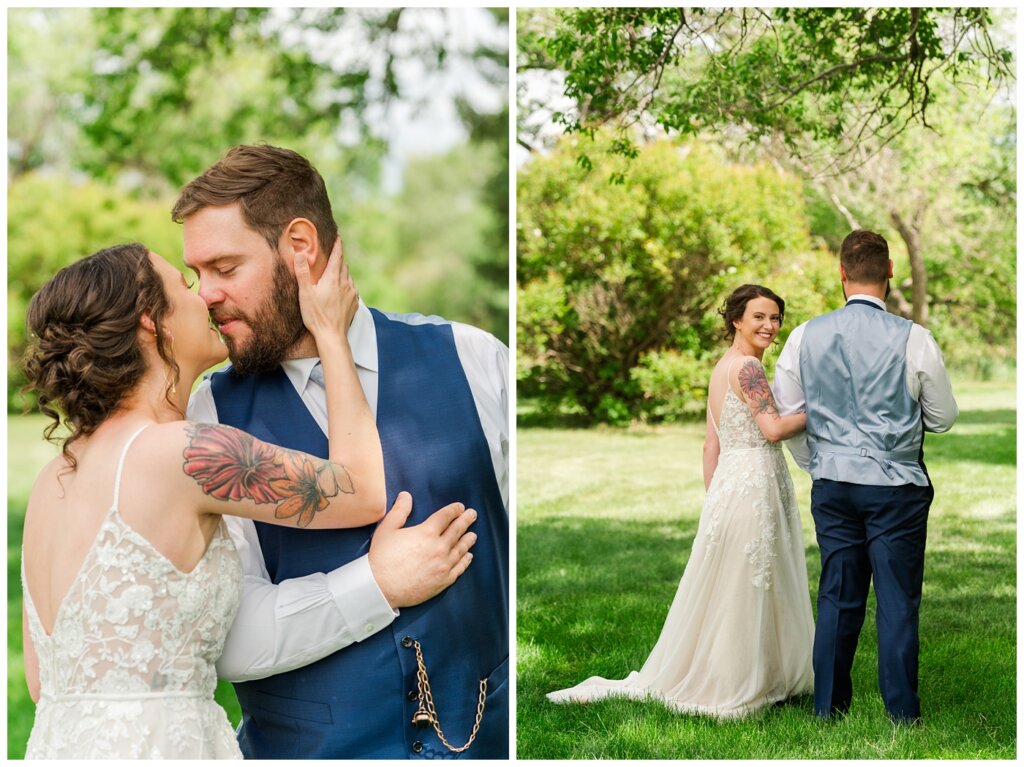 Mitch & Val - 17 - Regina Wedding - Bride steals a kiss from her groom