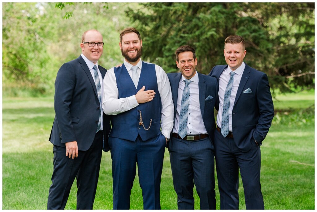 Mitch & Val - 21 - Regina Wedding - Groom with his groomsmen