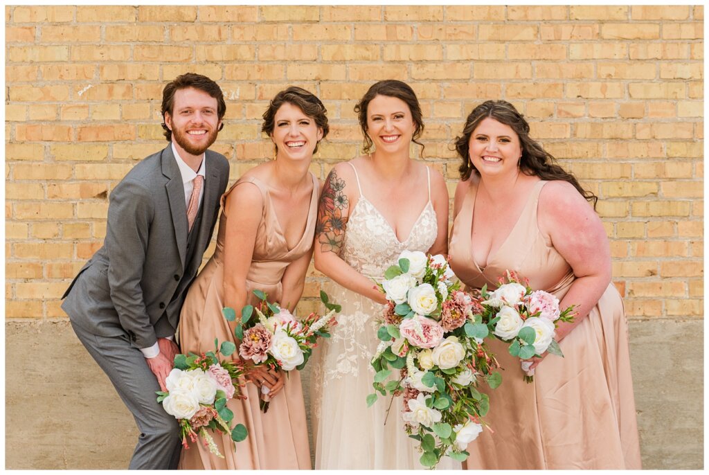 Mitch & Val - 22 - Regina Wedding - Bride with her siblings