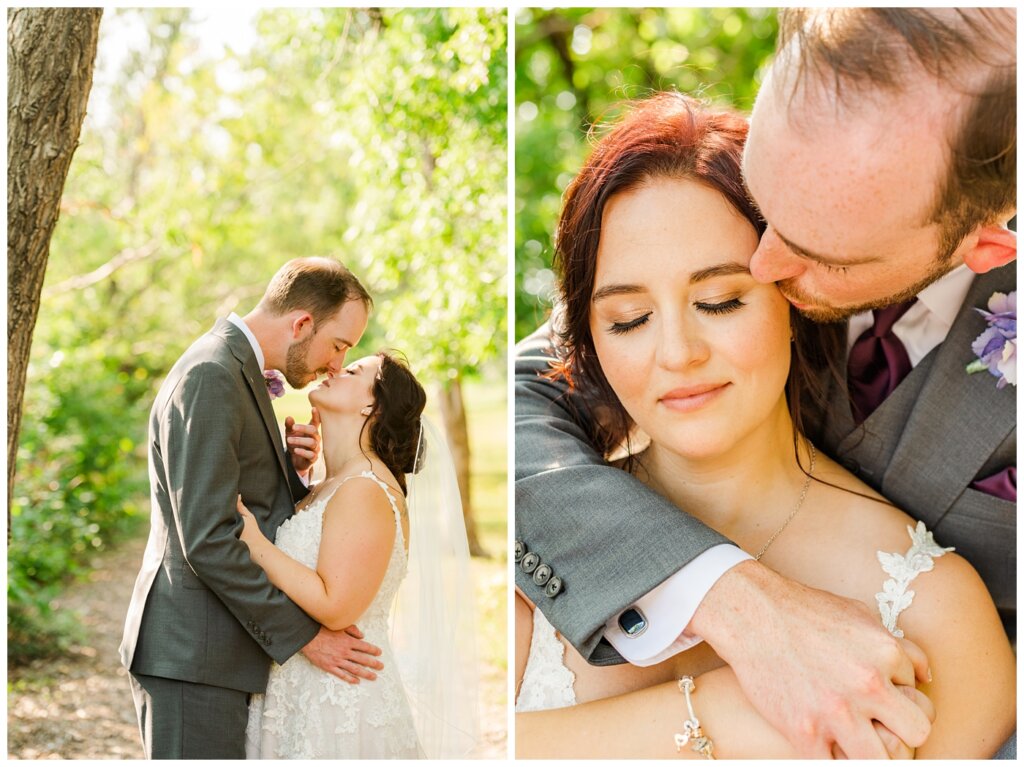 Andrew & Alisha - Regina Wedding Photography - 30 - Bride & Groom share an intimate moment in Wascana Park