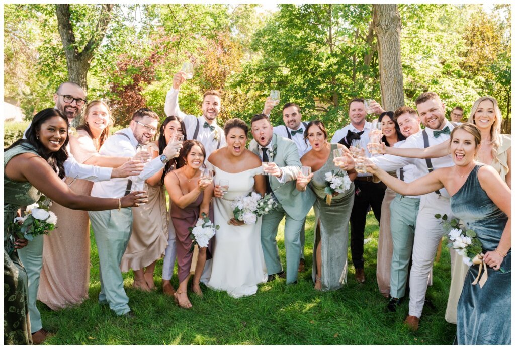 Declan & Katherine - 27 - Regina Wedding - Bride & groom celebrate with their bridal party