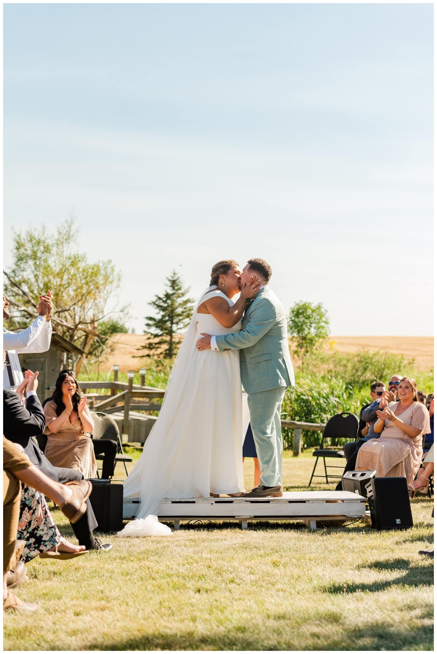 Declan & Katherine - 39 - Regina Wedding - Bride & groom share their first kiss