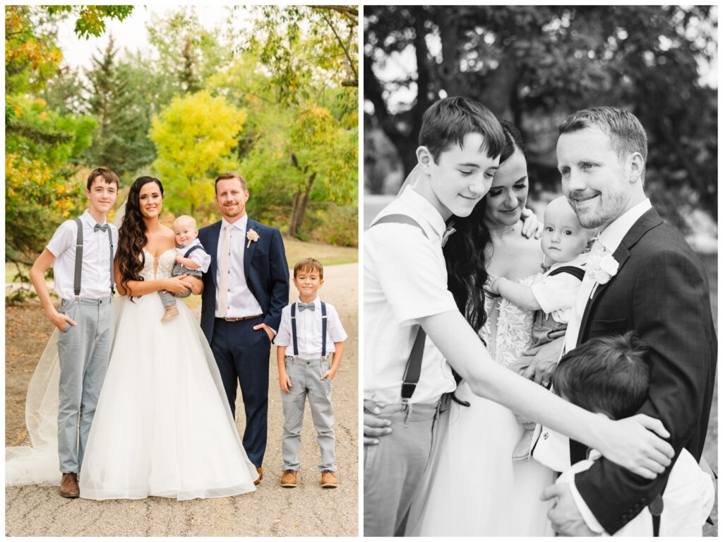 Adam & Caitlin - 23 - Regina Wedding - Bride & Groom with their sons