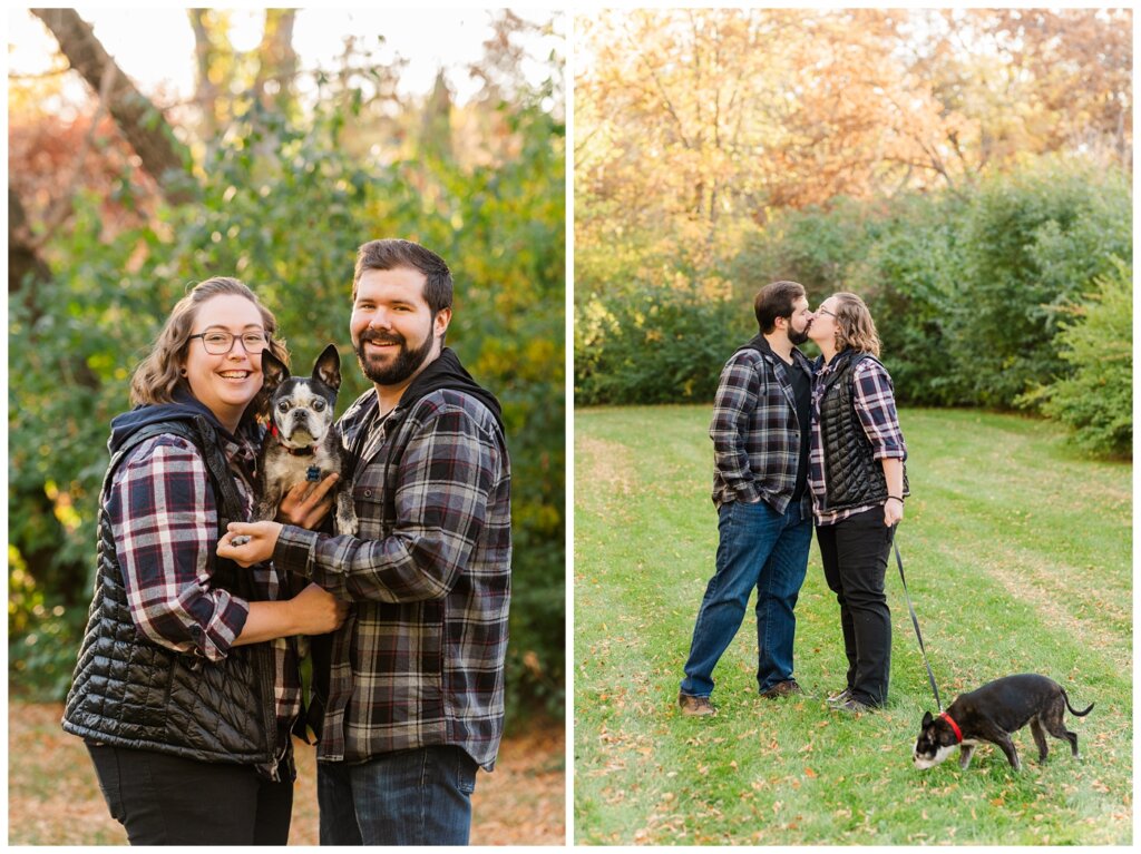 Jared & Haley - Engagement Session - 01 - Couple walking with their dog Gracie