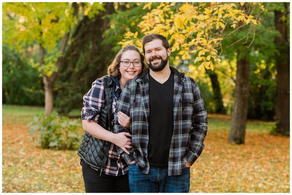 Jared & Haley - Engagement Session - 05 - Couple posing for camera in Wascana Park