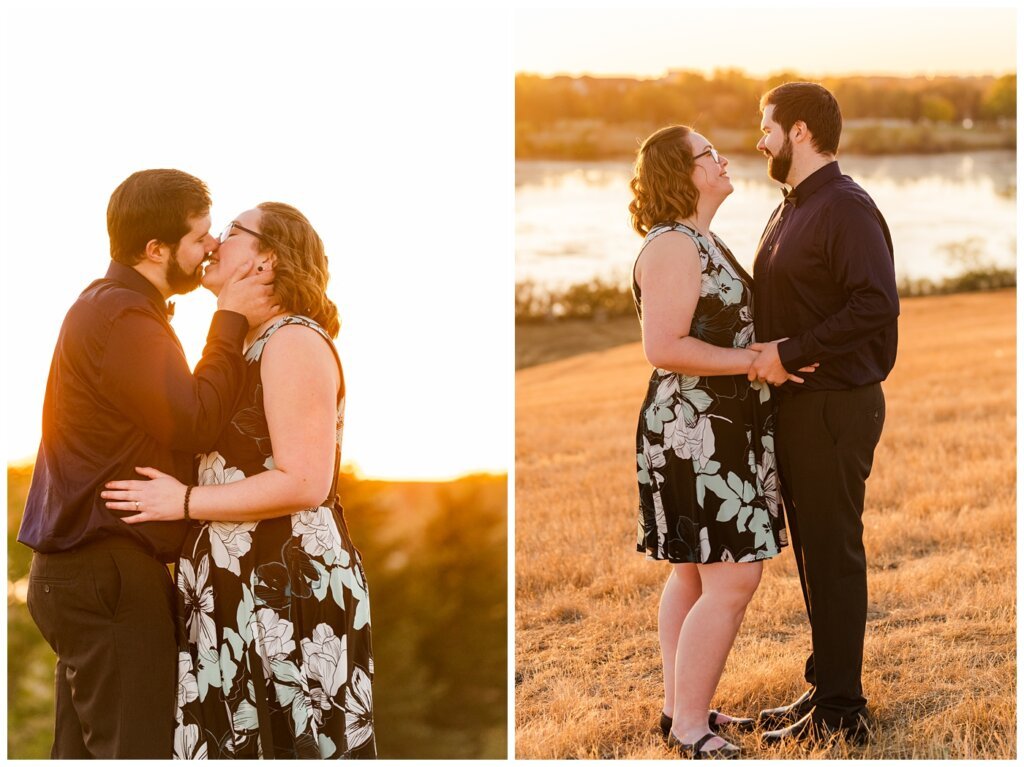 Jared & Haley - Engagement Session - 07 - Couple at top of Douglas Park hill before sunset