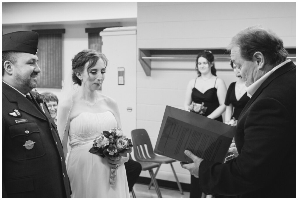 Shawn Jennifer - 18 - Moose Jaw Wedding Bride groom exchange vows