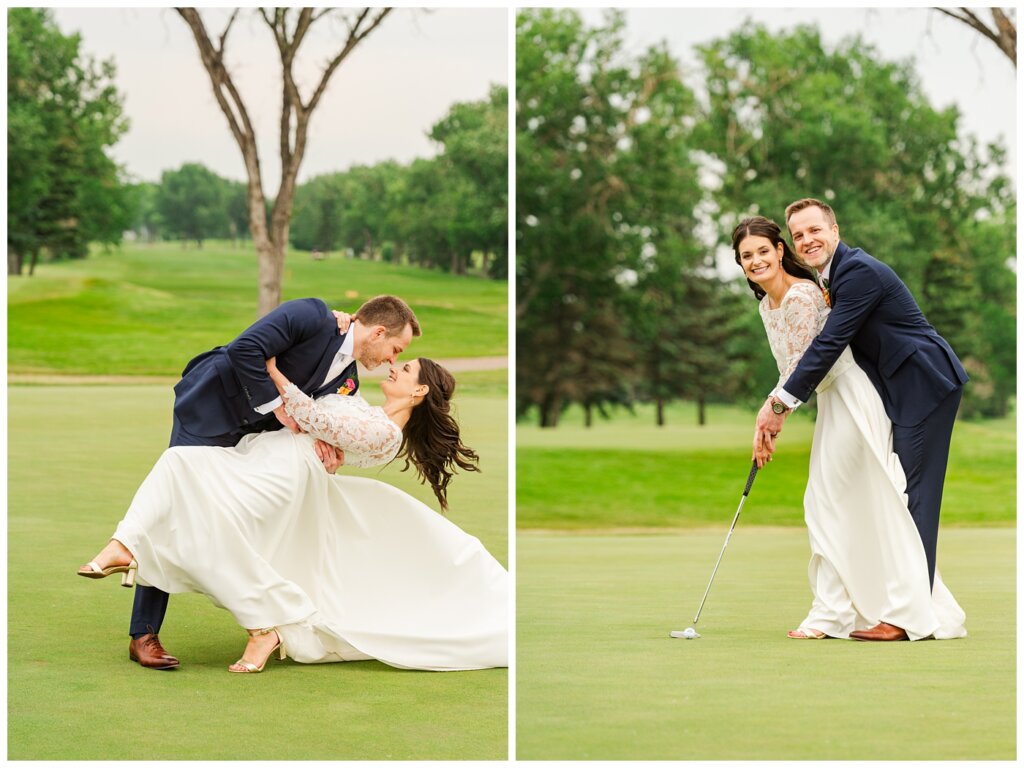Bill & Lindsay Wedding - 29 - Photo Recreation of golfing with Bride & Groom