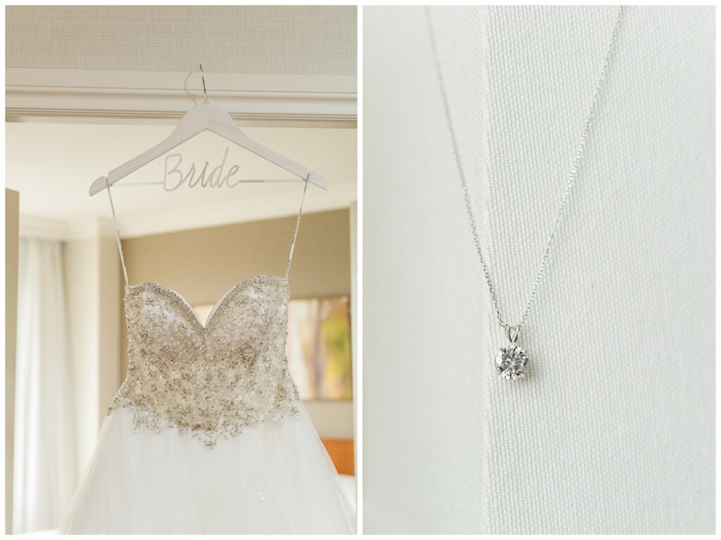 Brett & Rachelle - Delta Regina Wedding - 03 - Wedding Dress and Necklace