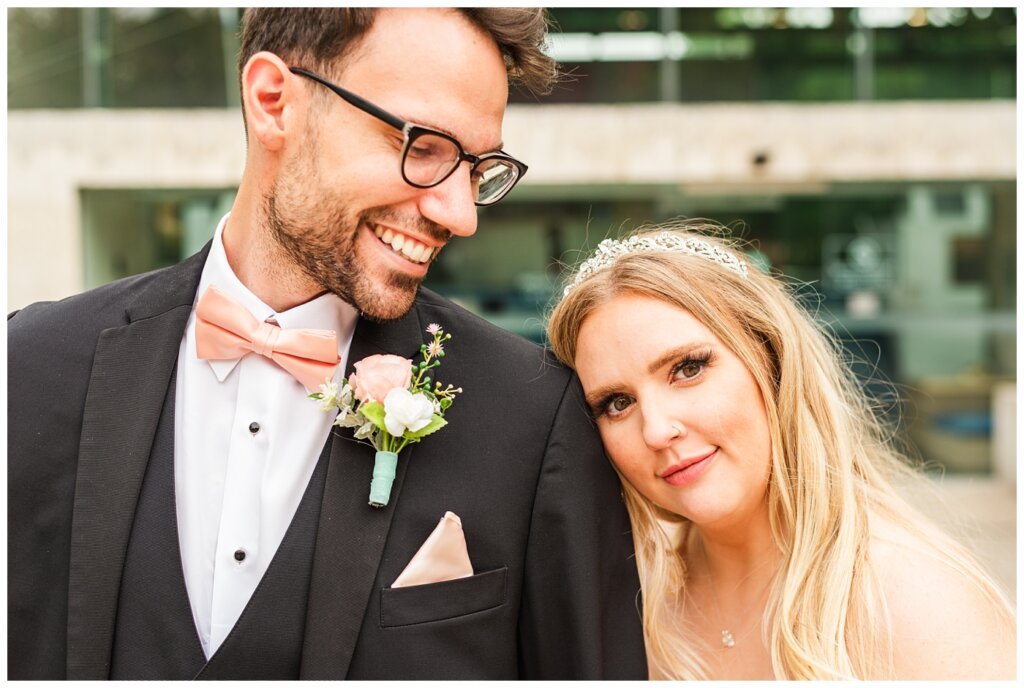 Brett & Rachelle - Delta Regina Wedding - 15 - Close-up of Bride & Groom