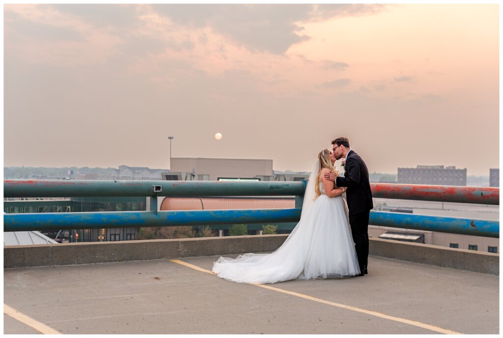 Brett & Rachelle - Delta Regina Wedding - 19 - Rooftop Park Sunset Photos