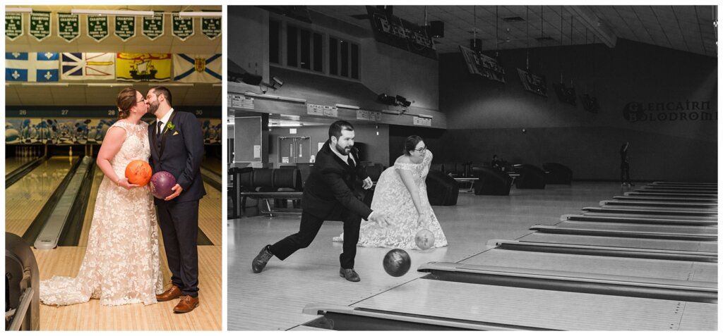 Jared & Haley - 29 - Bride & Groom at Glencairn Bolodrome Bowling Alley