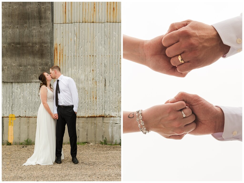 Ryan & Melissa - Hotel Sask Wedding - 22 - Bride & Groom Portraits in back alley