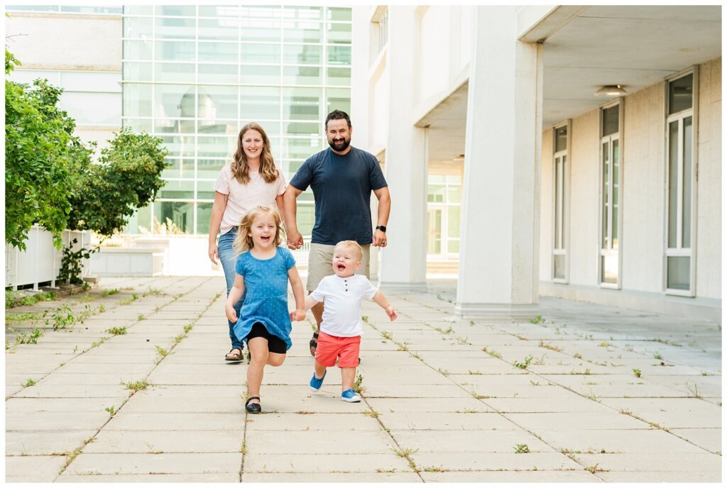 Eyre Family - University of Regina - 09 - Parents walk behind their running children