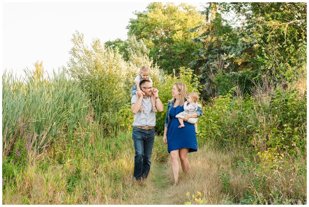 Parsons Family - AE Wilson Park - 13 - Family walks through tall grass