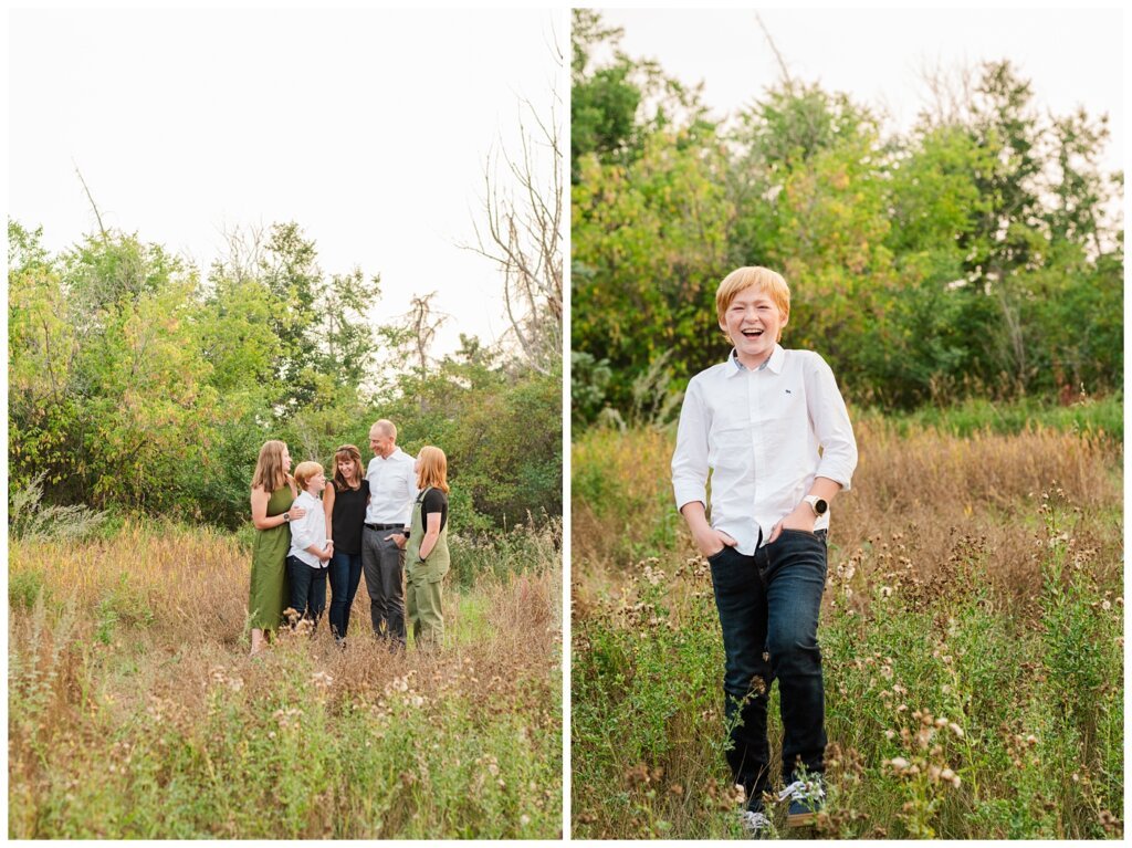 Schoenroth Family - AE Wilson Park - 03 - Boy in white shirt laughs