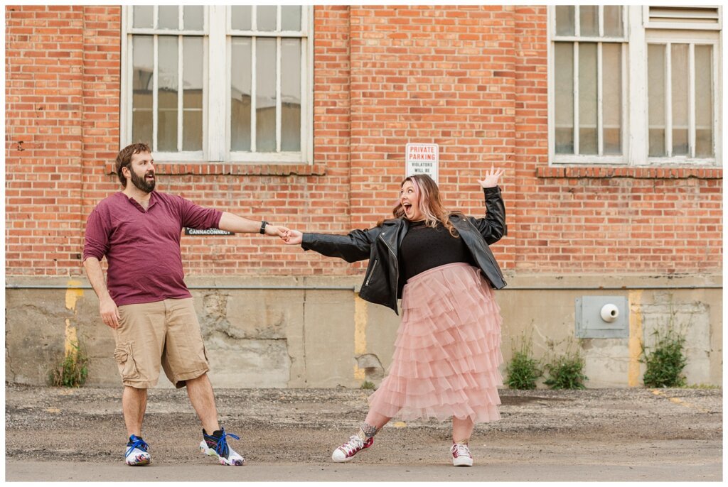 TJ & Danielle - Regina Warehouse District - 02 - Couple jazzy dances