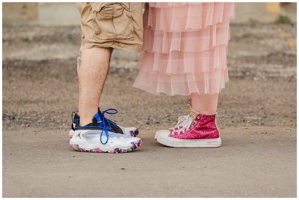 TJ & Danielle - Regina Warehouse District - 04 - Couples Converse and Jordan shoes