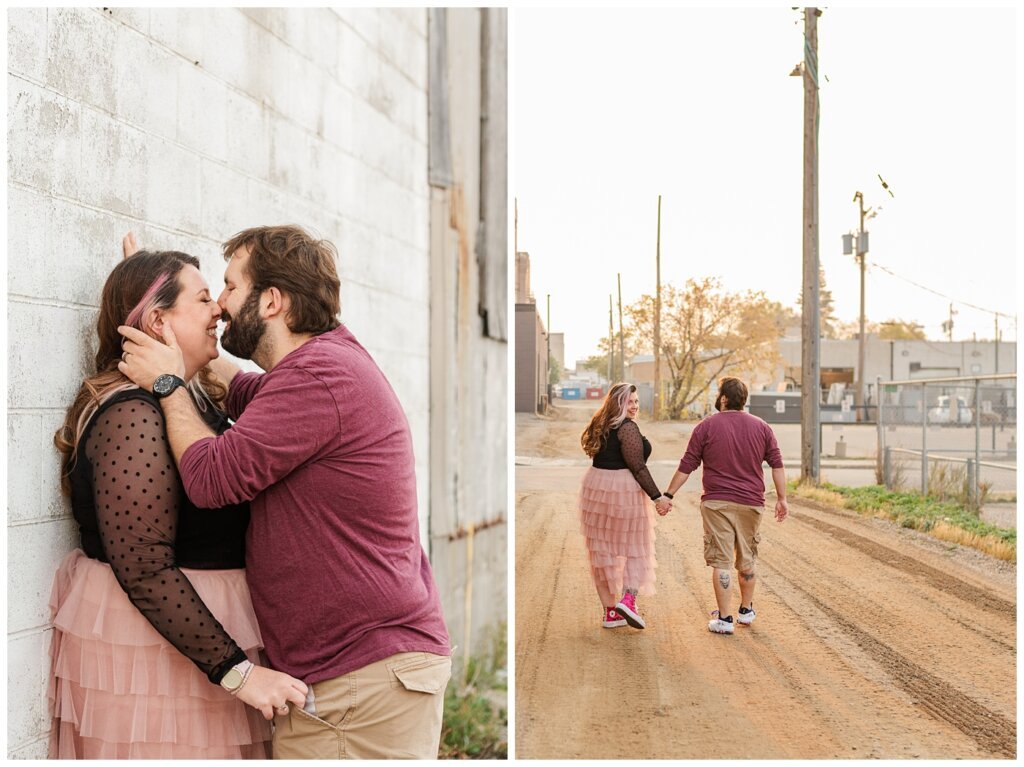 TJ & Danielle - Regina Warehouse District - 08 - Wife looks over her shoulder